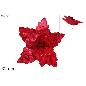 PINZA FLOR VELLO CON GLITTER 32 CM ROJO
