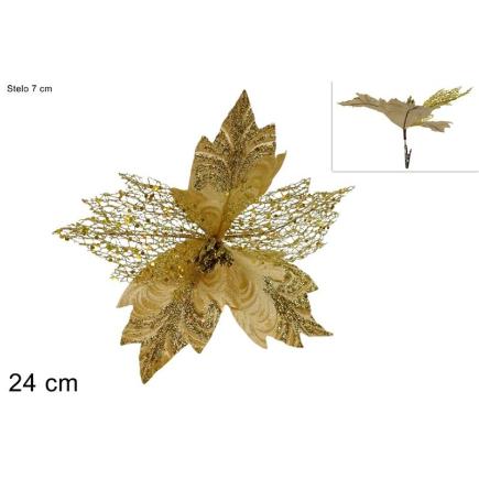 PINZA FLOR VELLO RETINAD 24 CM ORO