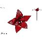 TALLO FLOR ROJO 27 CM CON PERLAS
