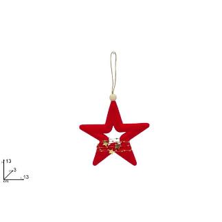 ESTRELLA ROJO CON FILO ORO