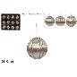 SET 12 BOLA 8 CM HILO DECORADO CHAMPAGNE