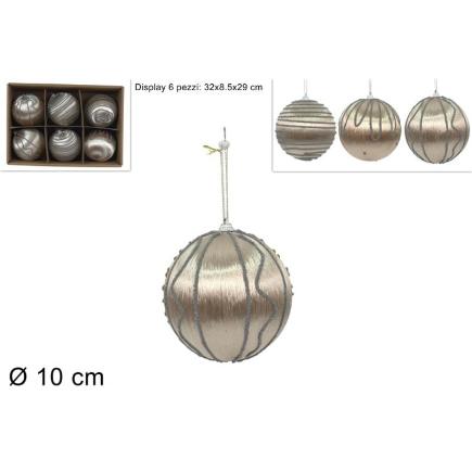 SET 6 BOLA 10 CM HILO DEC CHAMPAGNE