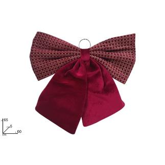 LAZO NAVIDEÑO 65 CM EFEC TERCIOPELO BURDEOS CON ADORNO CUADR ORO
