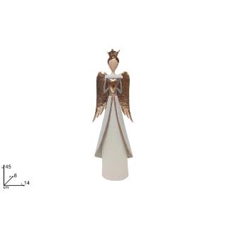 ANGEL 45 CM EN LATA CON DECO ORO