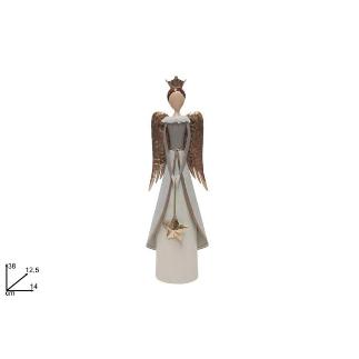 ANGEL 38 CM EN LATA CON DECO ORO