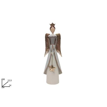 ANGEL 38 CM EN LATA CON DECO ORO