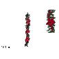 GUIRNALDA 180 CM FLORES Y BAYAS EFECT VELLO ROJO