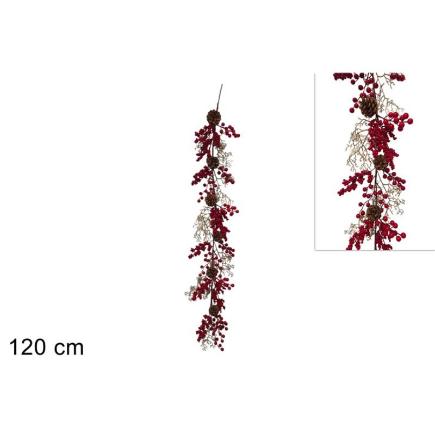 GUIRNALDA 120 CM PIÑAS Y BAYAS DEC ORO