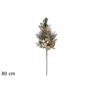 TALLO CON HOJAS 80 CM ORO CHAMPAGNE