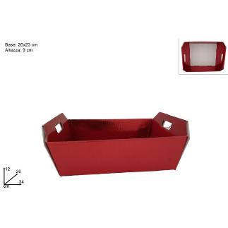 CESTA C MANIGLIA PICCOLA METALLICA ROJO 26X23