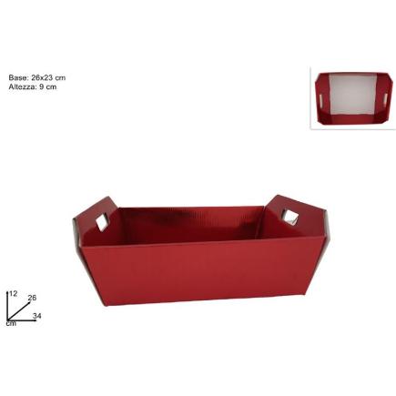 CESTA C MANIGLIA PICCOLA METALLICA ROJO 26X23