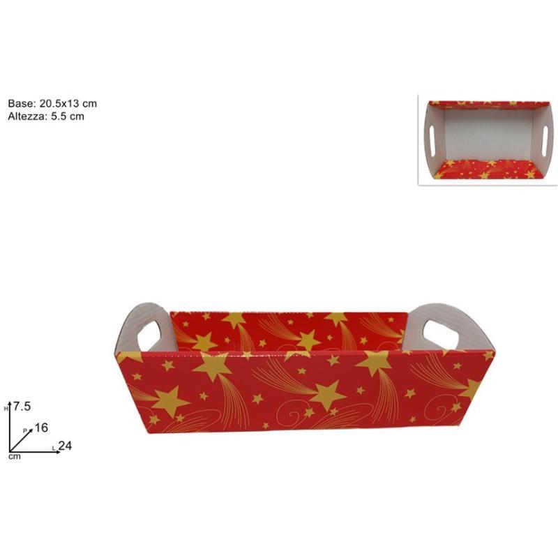 CESTA PEQUEÑA DE CARTON ESTAMPADO ESTRELLAS WA0001