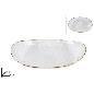 BANDEJA OVALADA CON BORDE 32.5X22.5 CM ORO