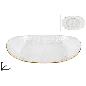 BANDEJA OVALADA CON BORDE 37X25 CM ORO