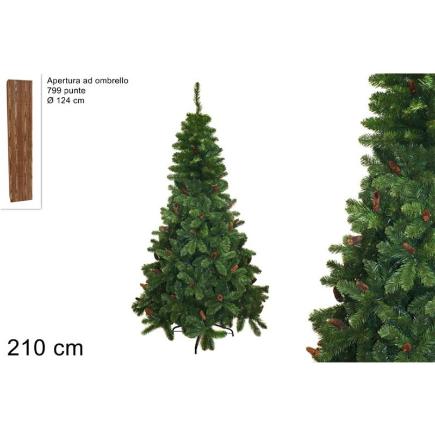 ARBOL DE NAVIDAD PINO Y PIÑAS 210 CM 799 PUNTAS