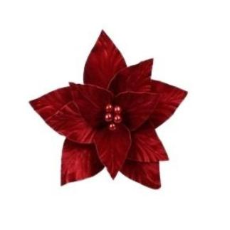 VARA DE POINSETTIA DE PLASTICO ROJO 44X4