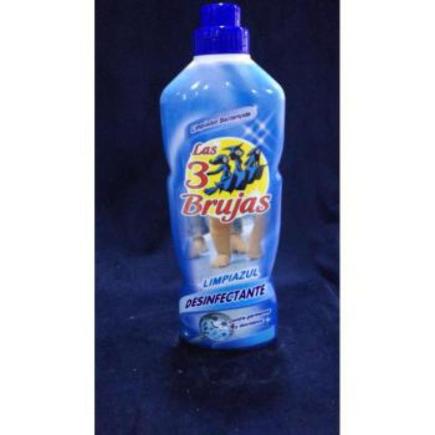 LAS 3 BRUJAS LIMPIAZUL DESINFECTANTE BACTERICIDA 1 L.
