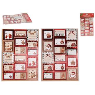 PEGATINA NAVIDEÑA BISCUIT X32 PCS 14.8X21 CM