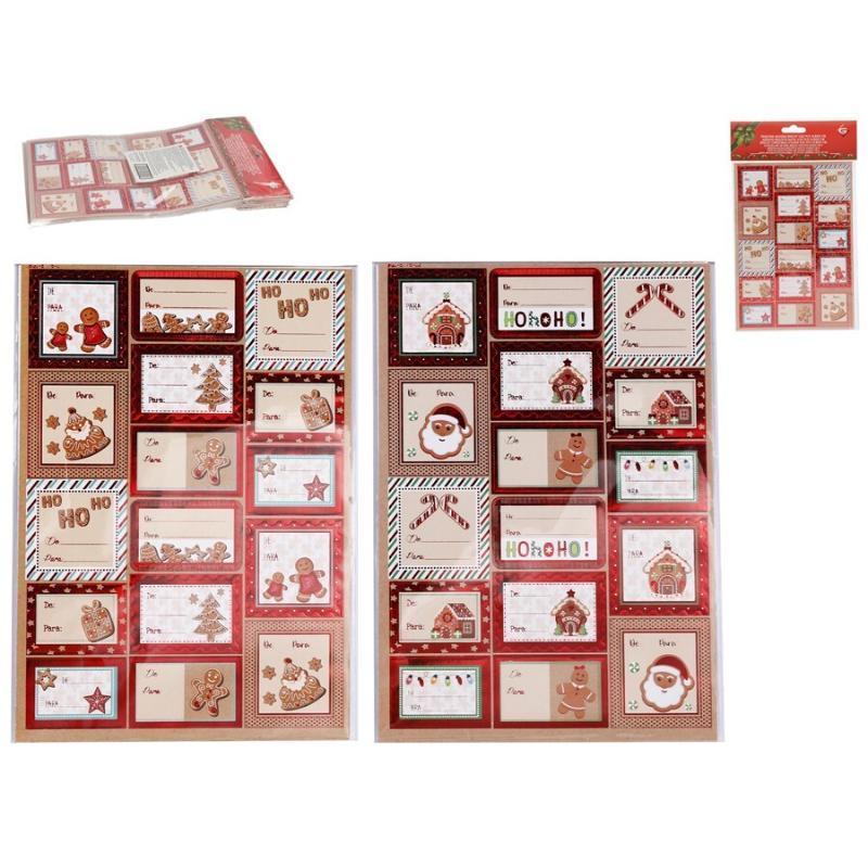 PEGATINA NAVIDEÑA BISCUIT X32 PCS 14.8X21 CM