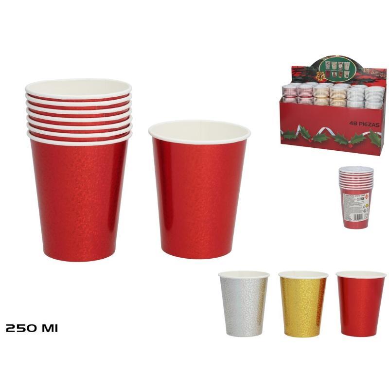 S/8 VASOS PAPEL EFECTO LASER 250 ML