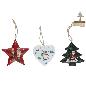 ADORNO COLGANTE ARBOL/ESTRELLA/CORAZON METAL 3 STD 9.7X9.5 CM