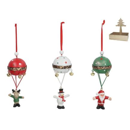ADORNO COLGANTE GLOBO AIRE FIGURA XMAS 3 STD 5X5X13 CM