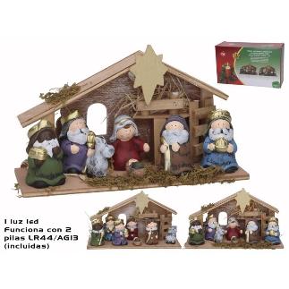 PORTAL BELEN INFANTIL 1 LED 2 STD 28 CM