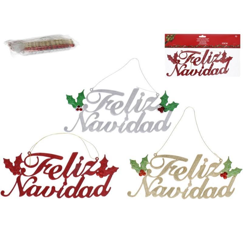 LETRERO FELIZ NAVIDAD 3 STD 29 CM LOUV