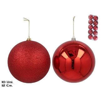 BOLA X10 12 CM ROJO HALLEY