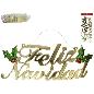 LETRERO FELIZ NAVIDAD ORO 24X46 CM
