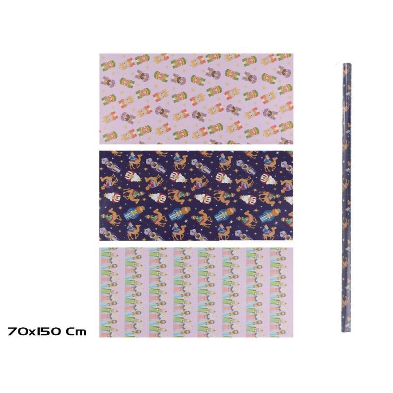 PAPEL REGALO REYES MAGOS 3 STD 70X150 CM VELTIX