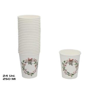 VASO PAPEL X24 250 ML D7.5X9 CM QUINAS