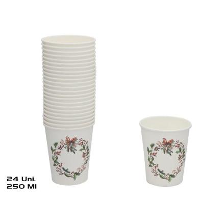 VASO PAPEL X24 250 ML D7.5X9 CM QUINAS
