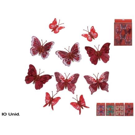 MARIPOSA X10 CON CLIP 4 STD 4.5X5 CM BRILL