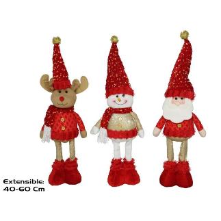 PAPA NOEL / MUÑECO NIEVE/RENO 3 STD 15X7X60 CM