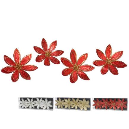 FLOR X4 XMAS CON CLIP 13X13X4 CM
