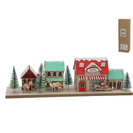 FIG. PUEBLO XMAS MESTYRE C/10 LUCES 40X11.5 CM