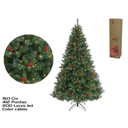 ARBOL XMAS 150 CM 412 PUNTAS C/200 LEDS