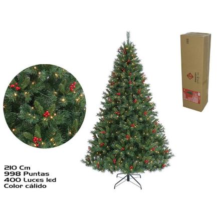 PINO NAVIDAD 210 CM 998 PUNTAS C/400 LEDS