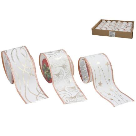 CINTA BLANCA MATE DEKO ORO 3 STD 6.3CM X 2.7 M