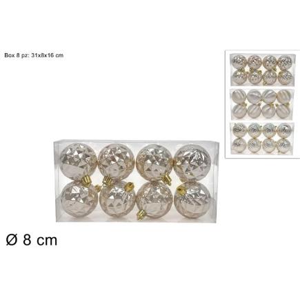8 PIEZAS BOLAS 8 CM CHAMPAN SURTIDO EN 3 MOD