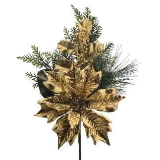 PICK POINSETTIA 45 CM ORO