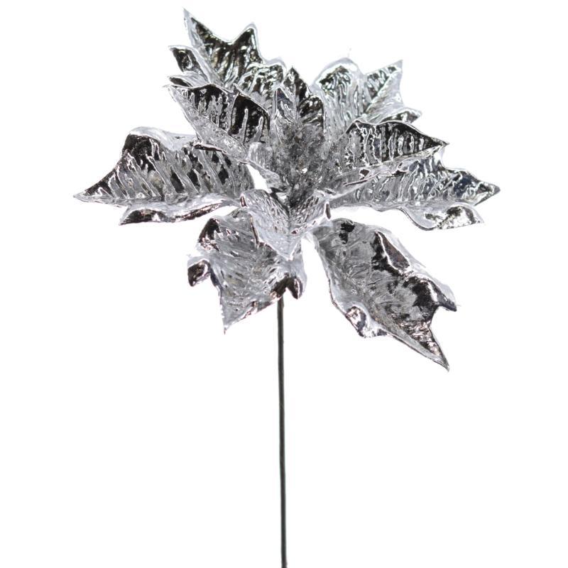 PICK POINSETTIA IRIDESCENT PLATA