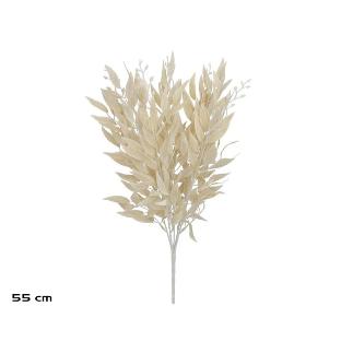 RAMO HOJAS RUSCUS X5 -55 CM BEIGE