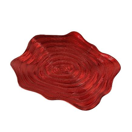 CENTRO DE MESA DE PLASTICO ROJO 33X30