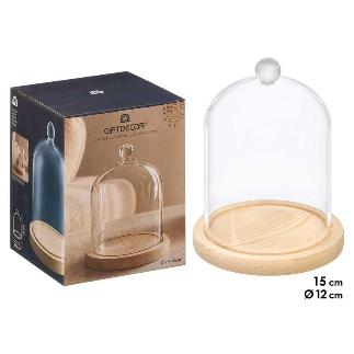 CUPULA DECORATIVA BOLA BASE MADERA 15