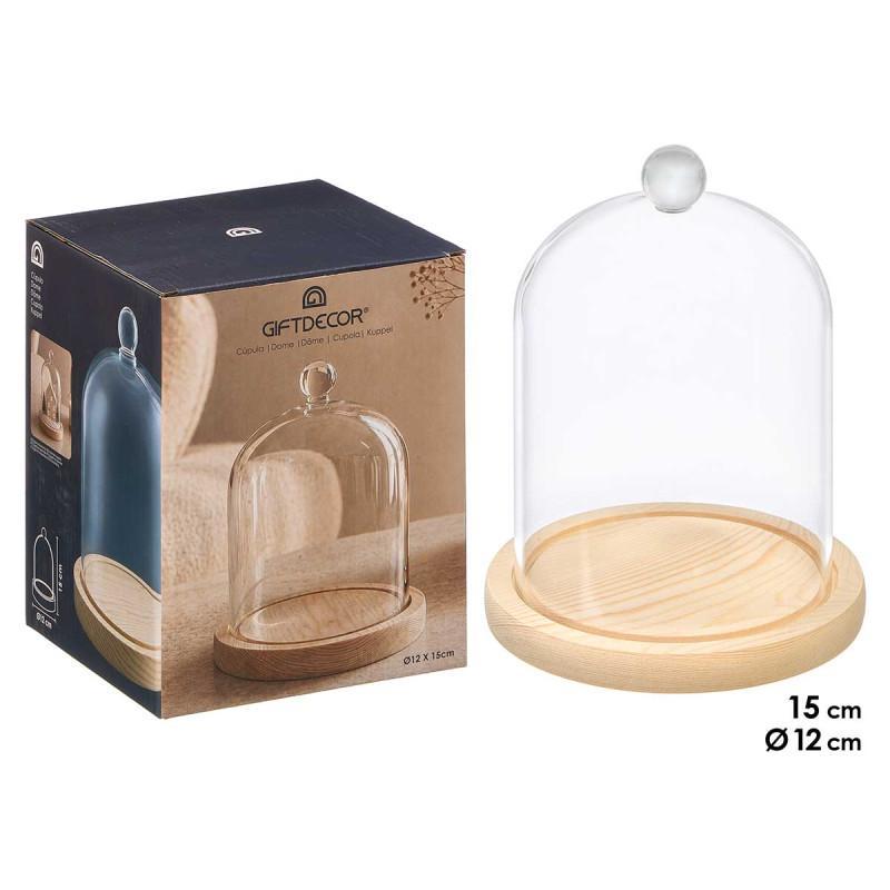 CUPULA DECORATIVA BOLA BASE MADERA 15