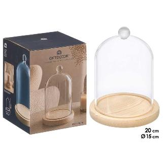 CUPULA DECORATIVA BOLA BASE MADERA 20