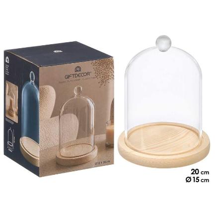 CUPULA DECORATIVA BOLA BASE MADERA 20