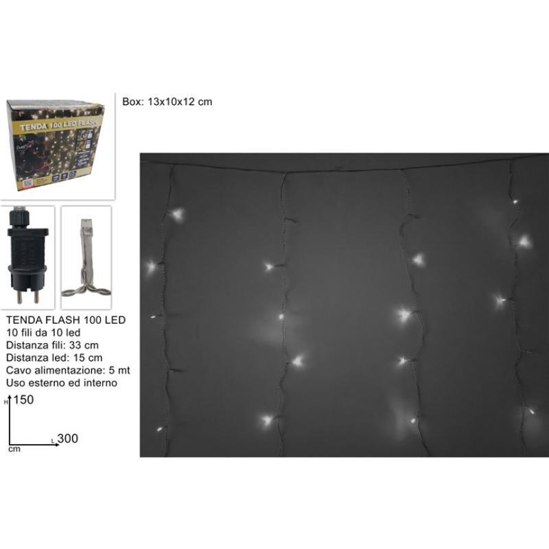 CORTINA FLASH 100 LED 3X1.5 MT BLANCO FRIO